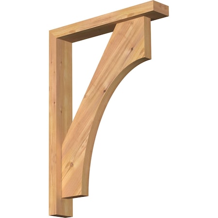 Ekena Millwork Westlake Block Smooth Bracket w/ Offset Brace, Western Red Cedar, 3 1/2"W x 20"D x 28"H BKT0402X20X28WTL05SWR